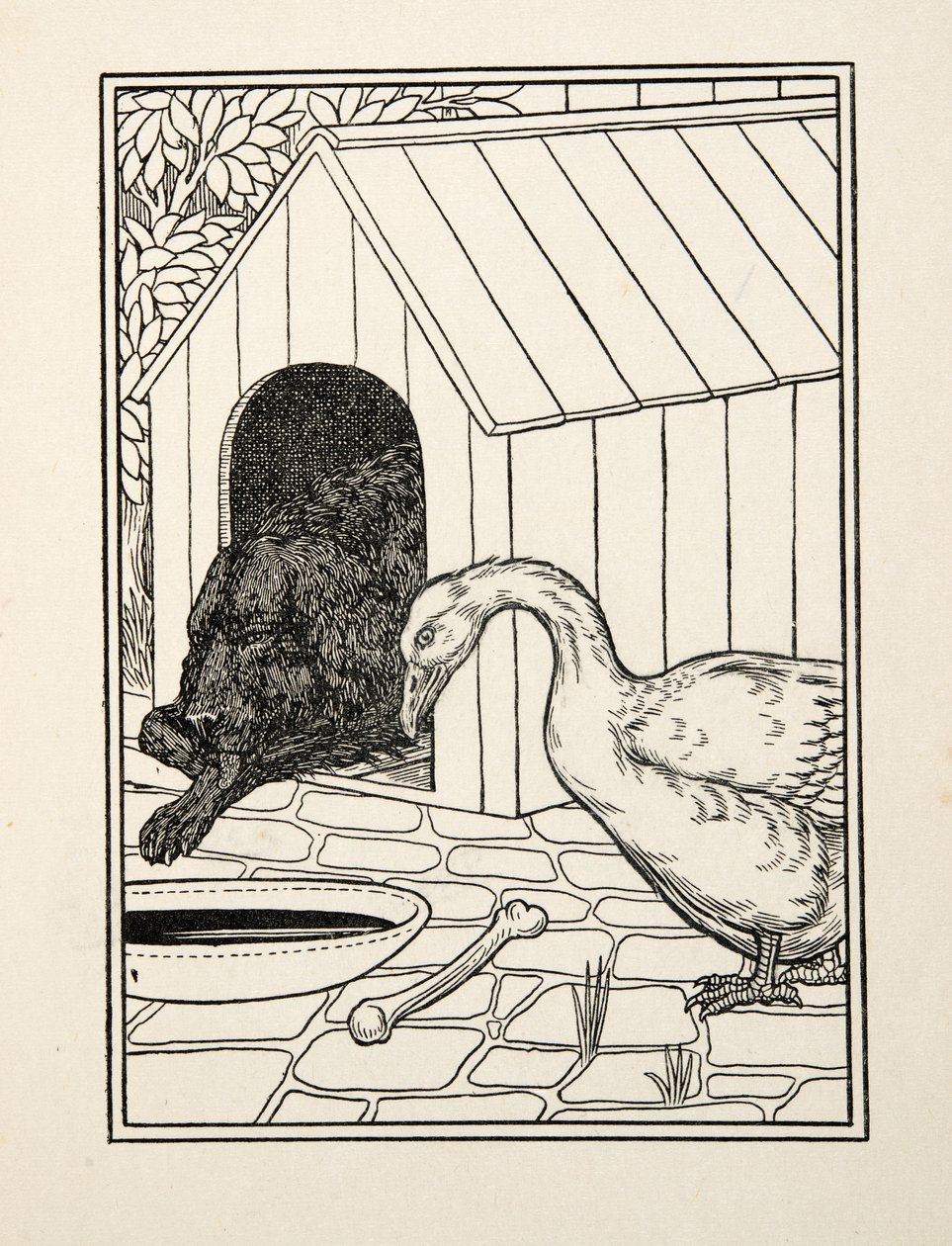 De Hond en de Gans, uit Honderd Anekdotes van Dieren, uitgegeven 1924 door Percy J. Billingshurst