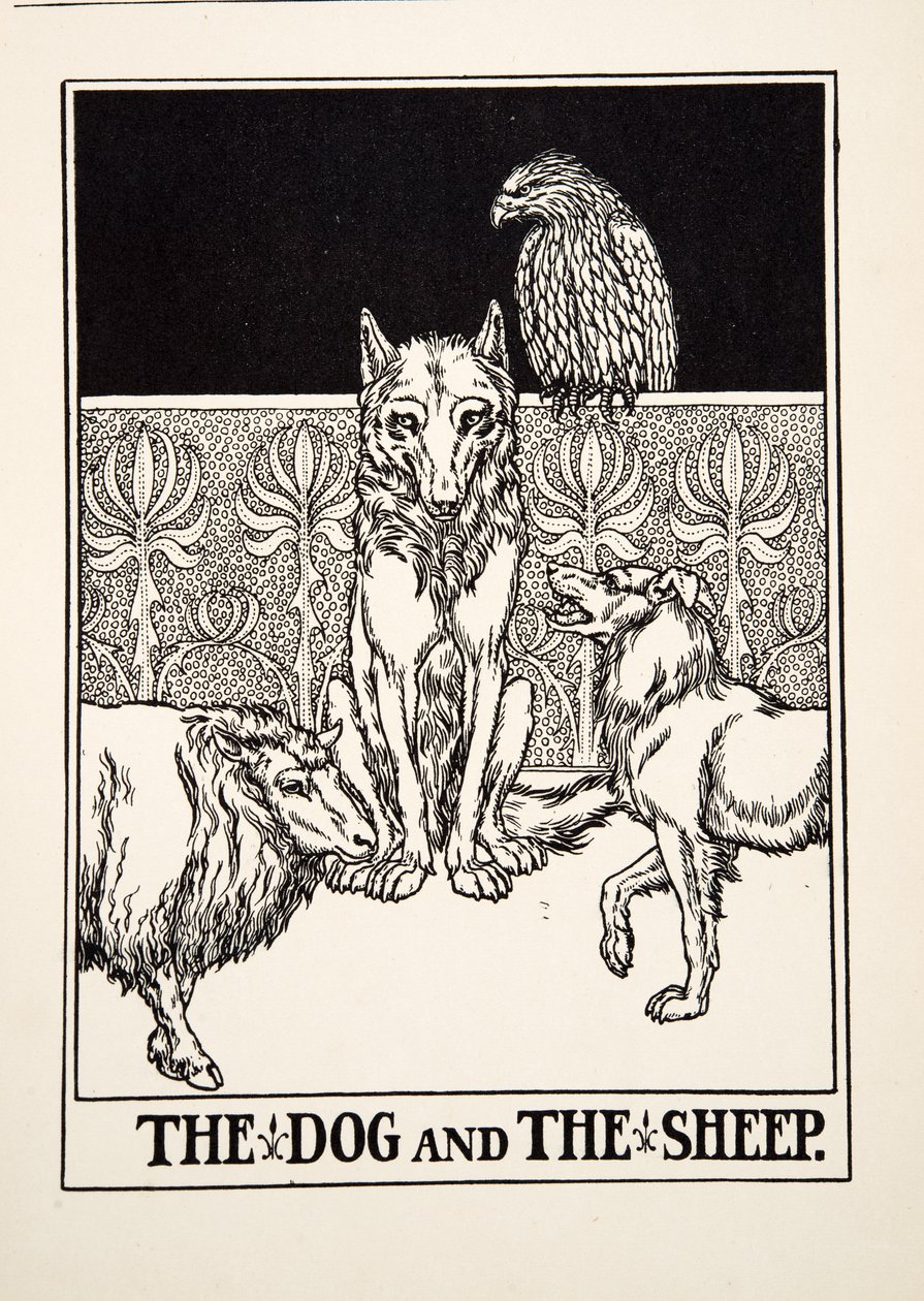 De hond en het schaap, uit Honderd fabels van Aesopus door Percy J. Billingshurst