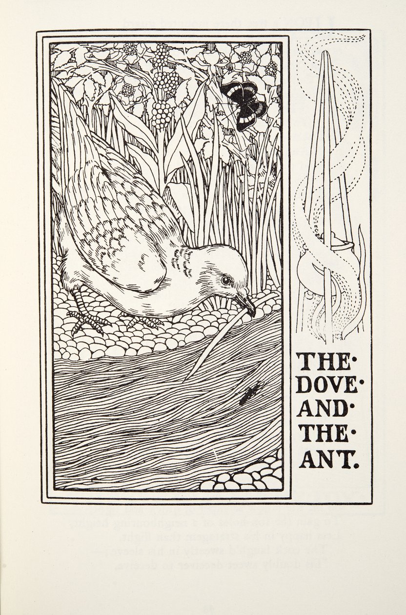 De duif en de mier, uit Fontaine Fabels, uitgegeven 1905 door Percy J. Billingshurst