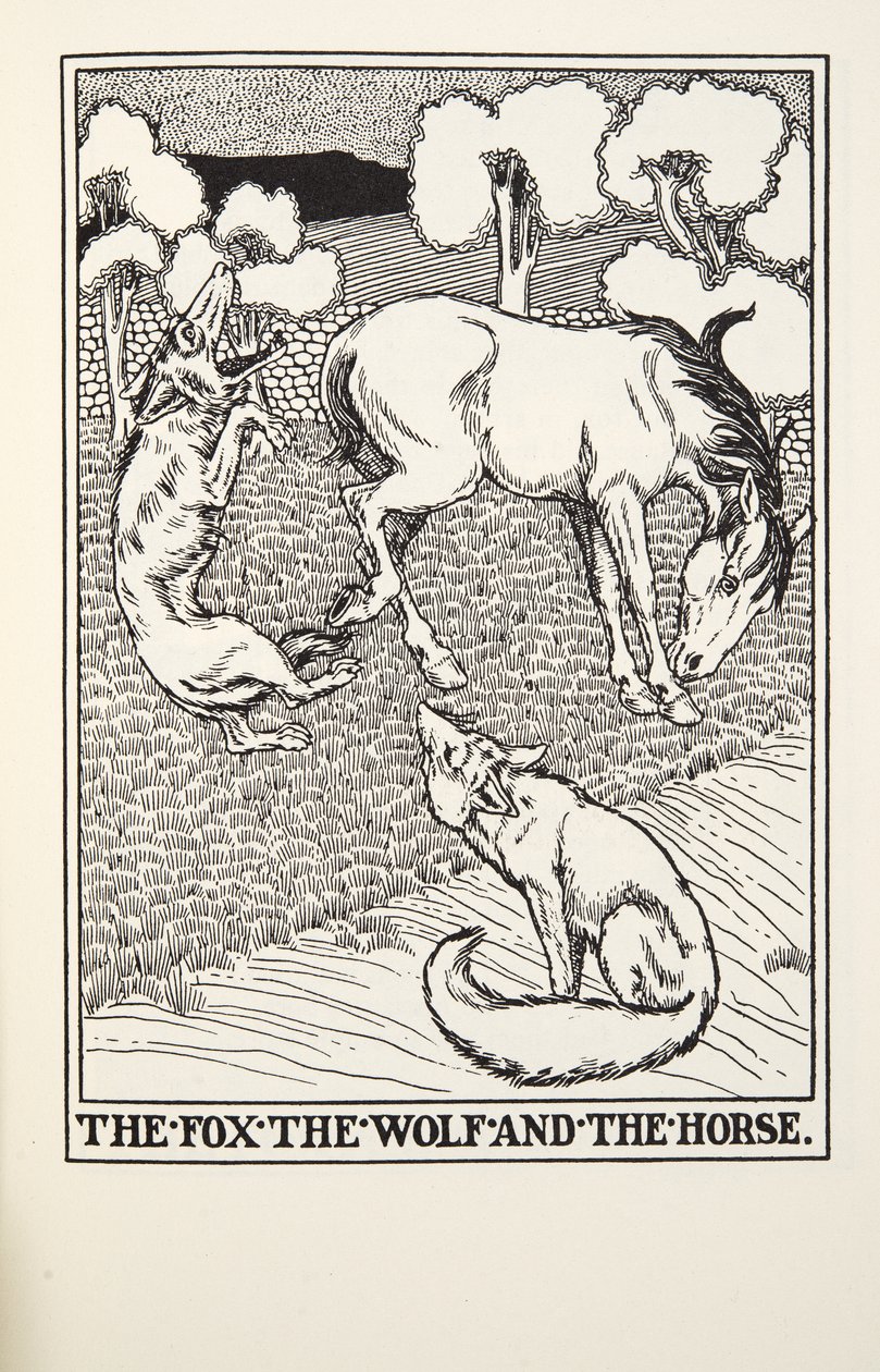 De Vos, de Wolf en het Paard, uit Fontaine Fabels, uitgegeven 1905 door Percy J. Billingshurst