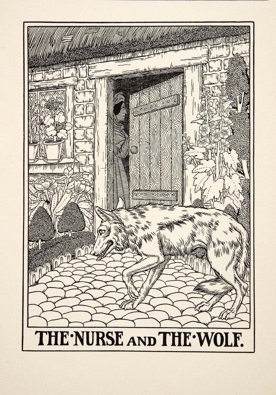 De verpleegster en de wolf, uit Honderd fabels van Aesopus, uitgegeven 1903 door Percy J. Billingshurst