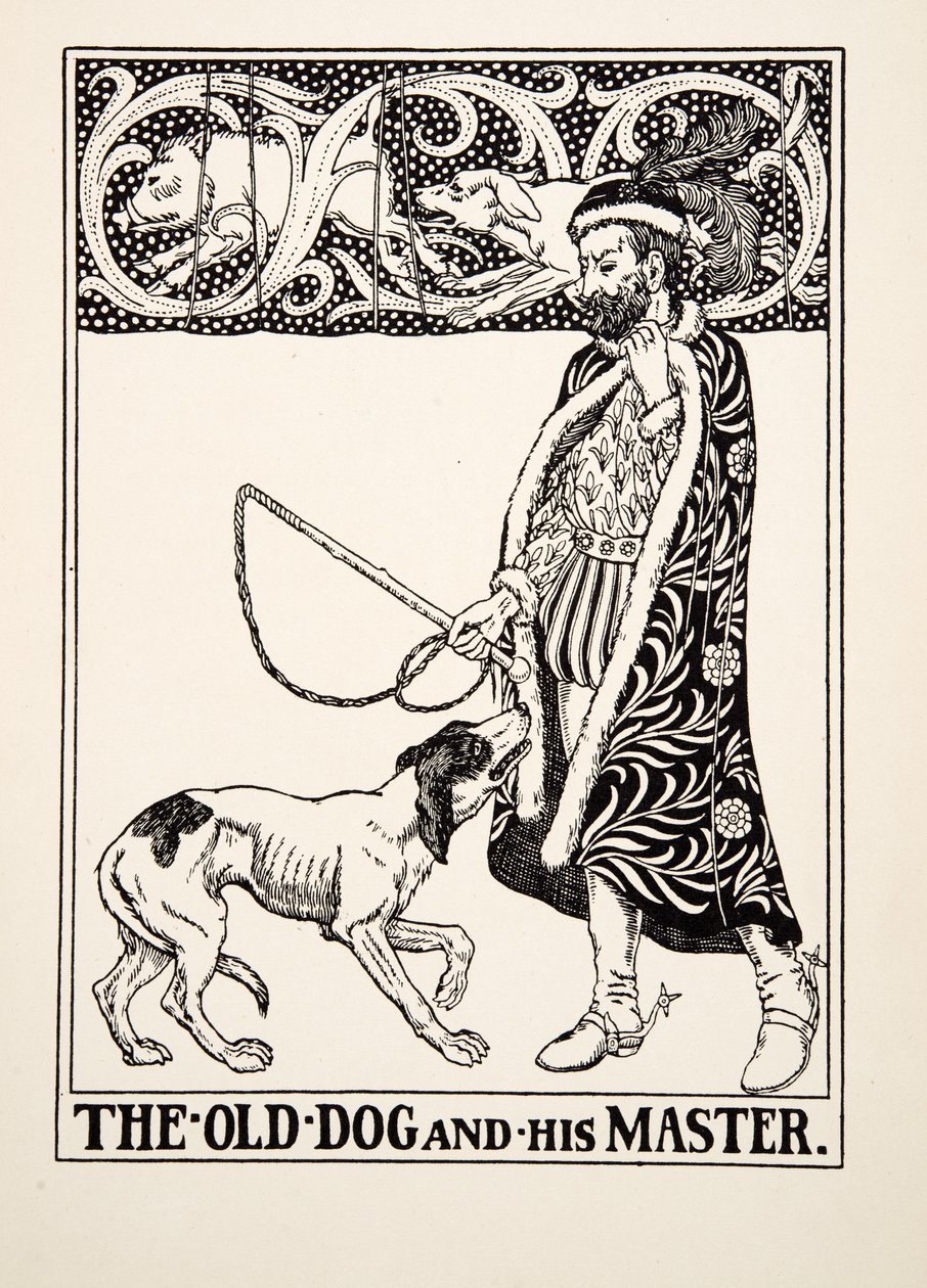 De oude hond en zijn meester, uit Honderd fabels van Aesopus door Percy J. Billingshurst