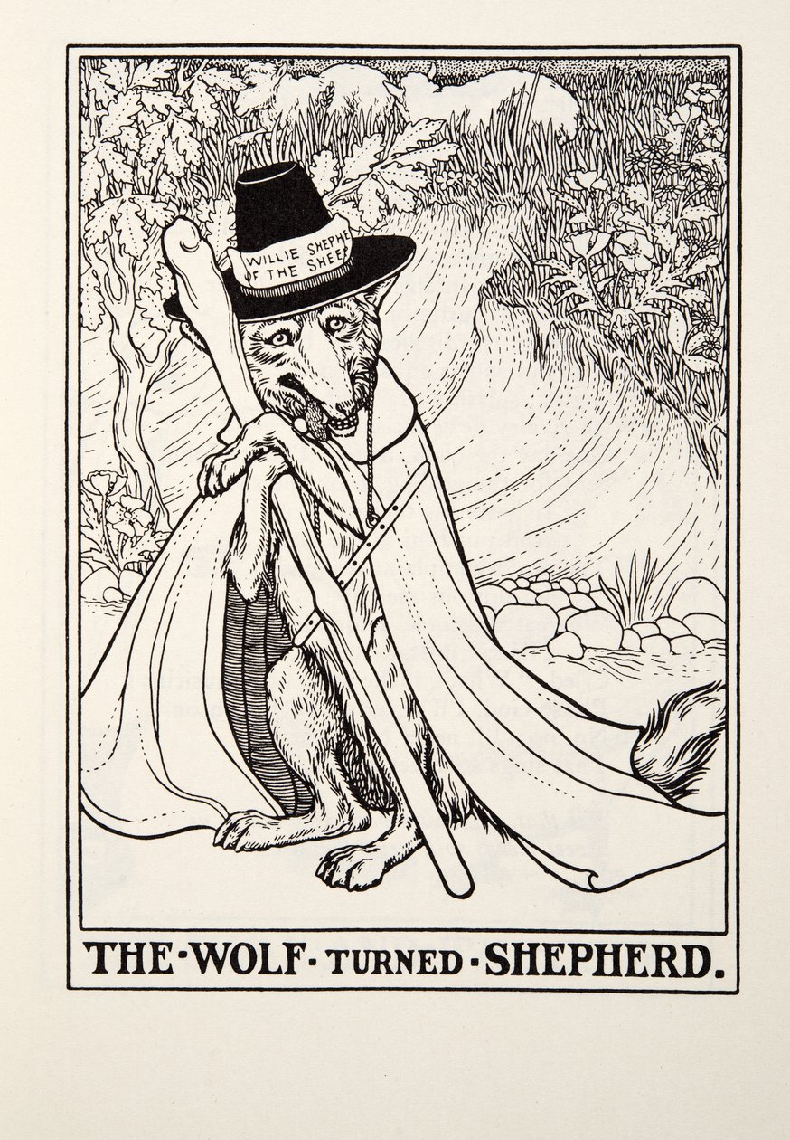 De Wolf werd Herder, uit Fontaine Fabels, uitgegeven 1905 door Percy J. Billingshurst