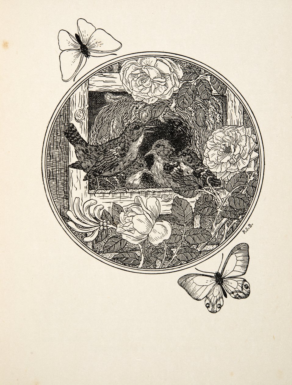 Winterkoninkjes Leren Zingen, uit Honderd Anekdotes van Dieren, uitgegeven 1924 door Percy J. Billingshurst