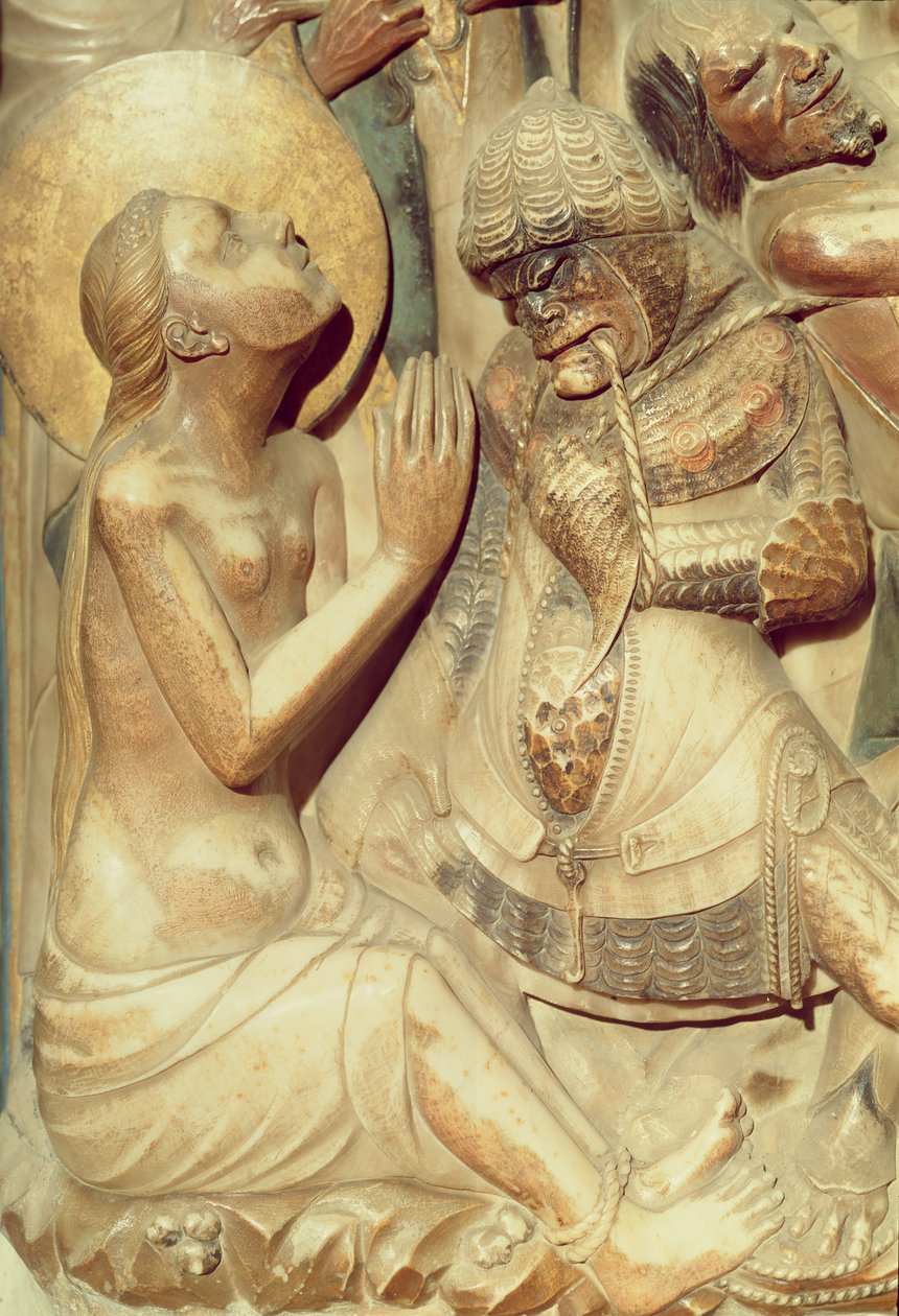 Het Martelaarschap van St. Thecla, detail van het Hoofdaltaar door Pere Johan