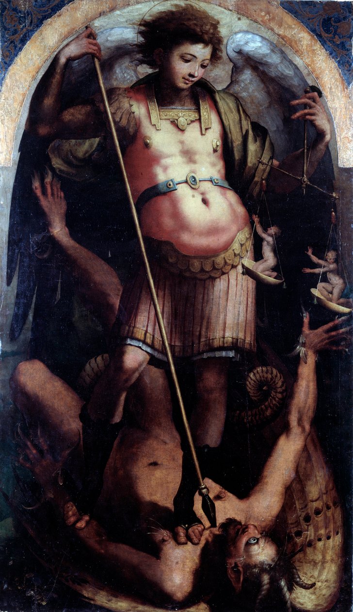 Sint-Michiel, centraal paneel door Perino del Vaga