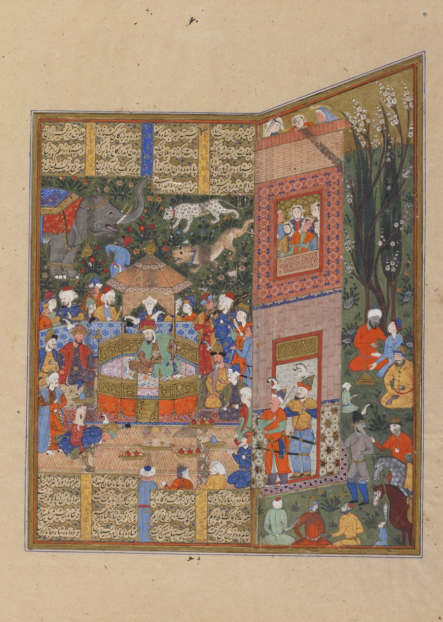 De gezanten van Salm en Tur voor Faridun, ca. 1560 door Persian School