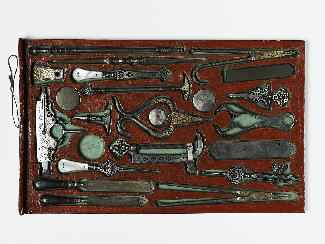 Gereedschapskist die de Heilige Familie afbeeldt, ca. 1830 door Persian School