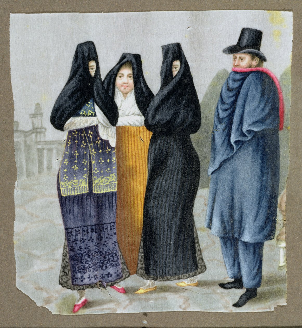 Op de straten van Lima, ca. 1820 door Peruvian School