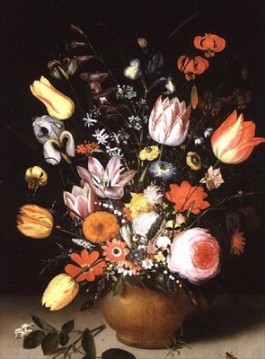 Stilleven van Lentebloemen op een Richel, 1615 door Peter Binoit