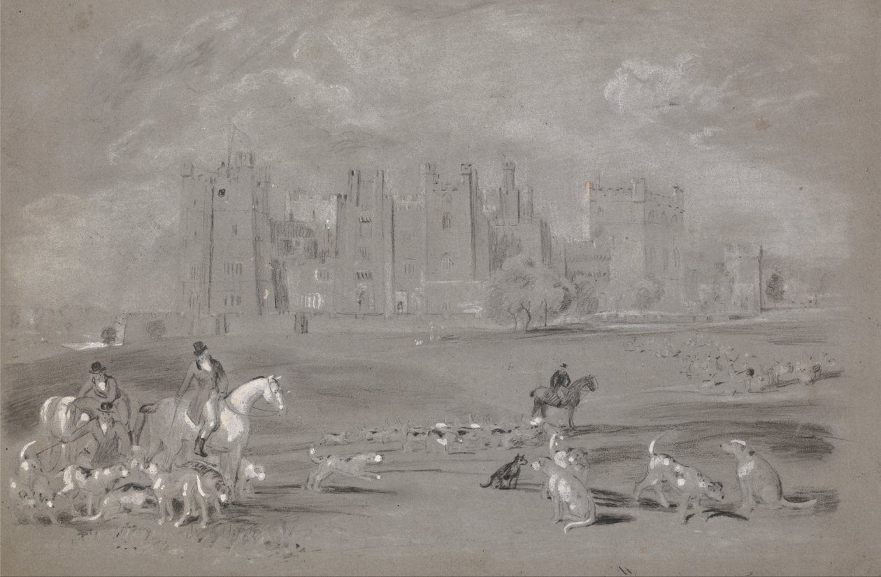 Een ontmoeting op het terrein van Raby Castle door Peter de Wint