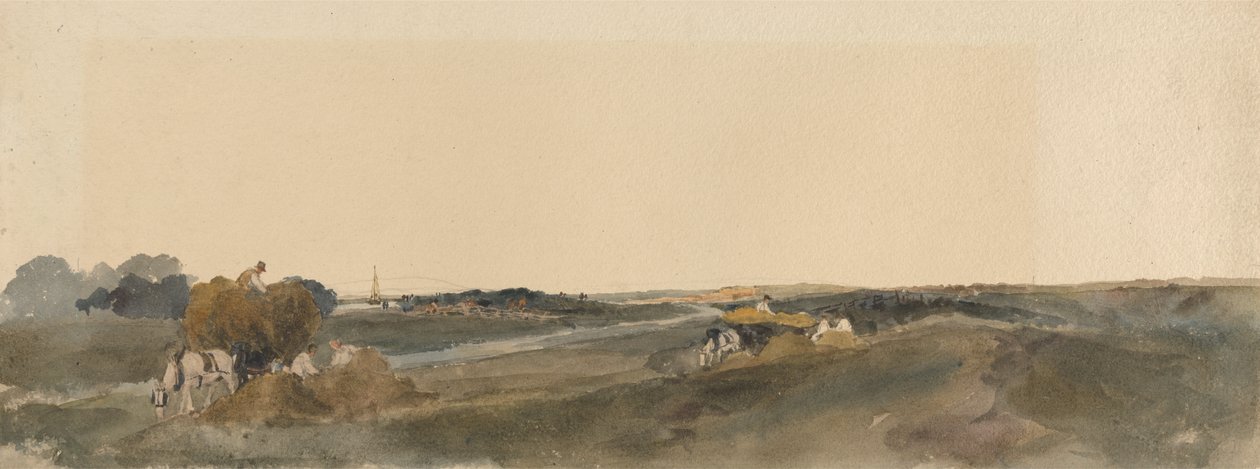 Hooien aan de Oevers van een Rivier in Lincolnshire door Peter de Wint