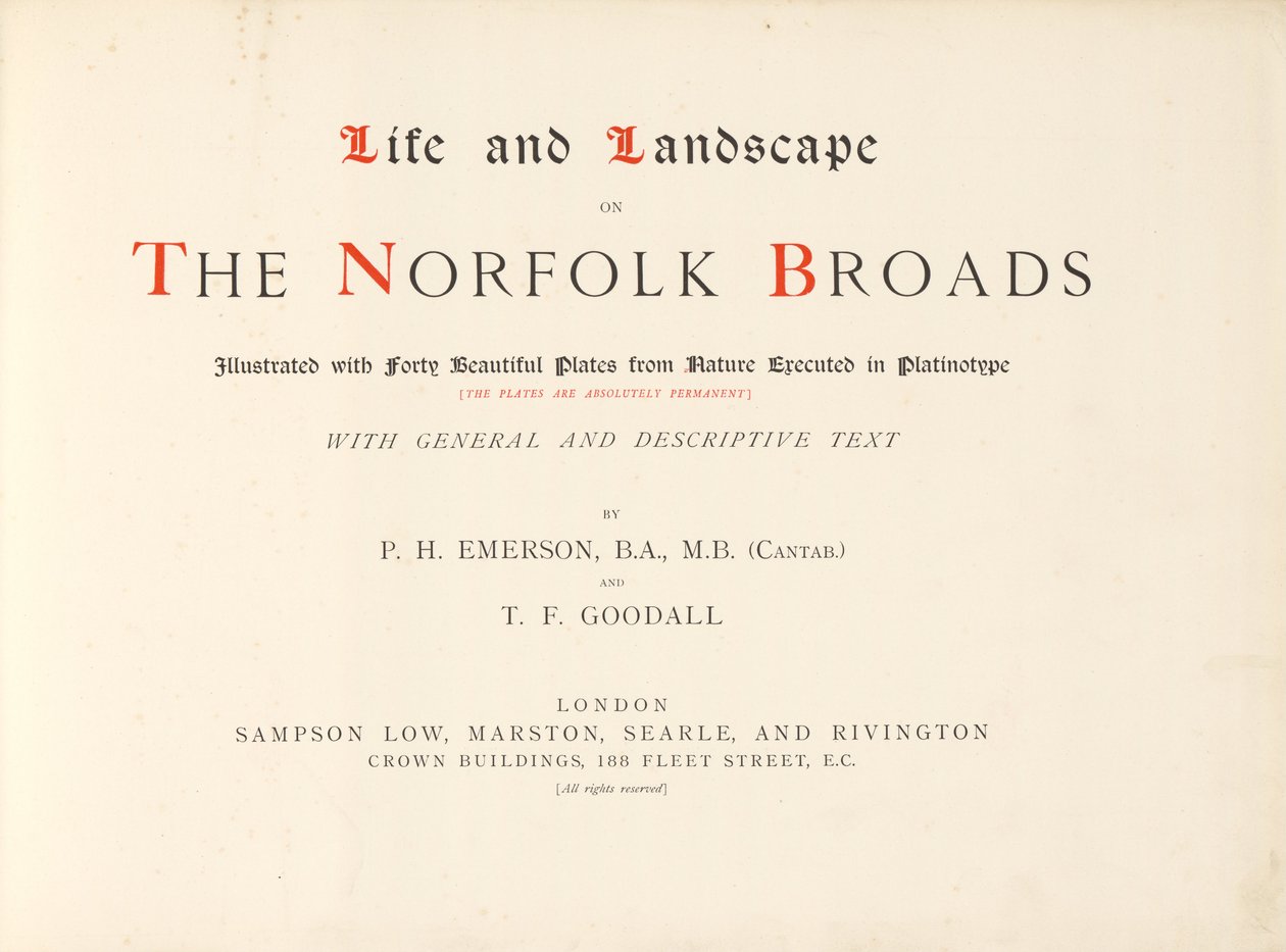 Leven en landschap op de Norfolk Broads. Geïllustreerd met veertig prachtige platen uit de natuur door Peter Henry Emerson