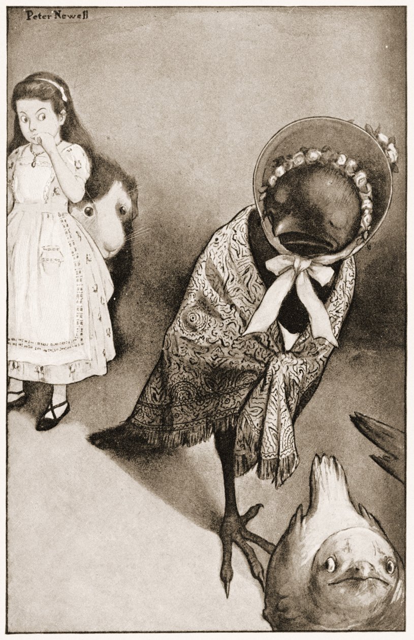 "Onder verschillende voorwendsels gingen ze allemaal weg", illustratie voor Lewis Carroll