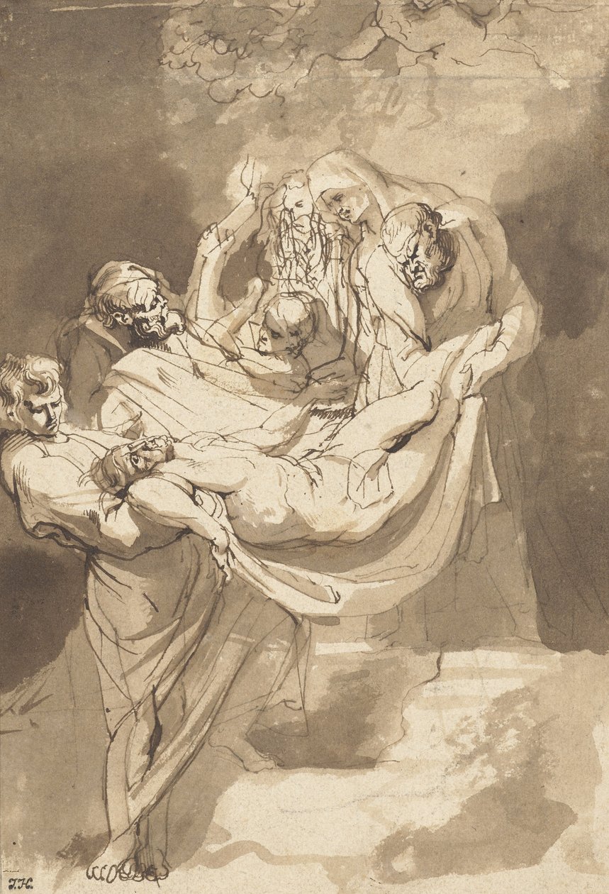 De nederlegging van Christus in het graf, 1615-17 door Peter Paul Rubens
