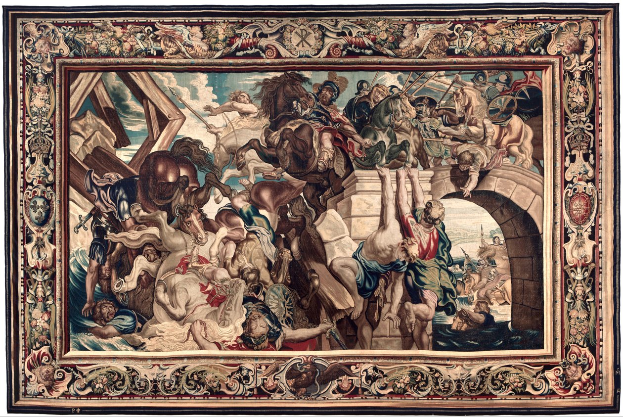 Wandtapijt dat de Triomf van Constantijn over Maxentius bij de Slag bij de Milvische Brug toont door Peter Paul Rubens