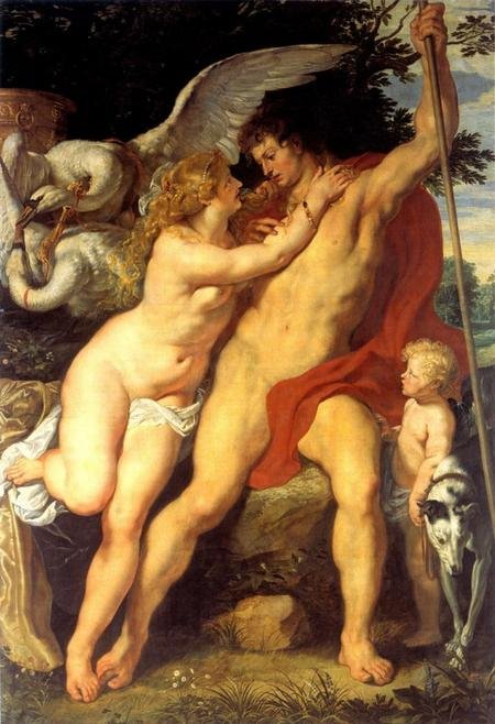 Venus en Adonis door Peter Paul Rubens