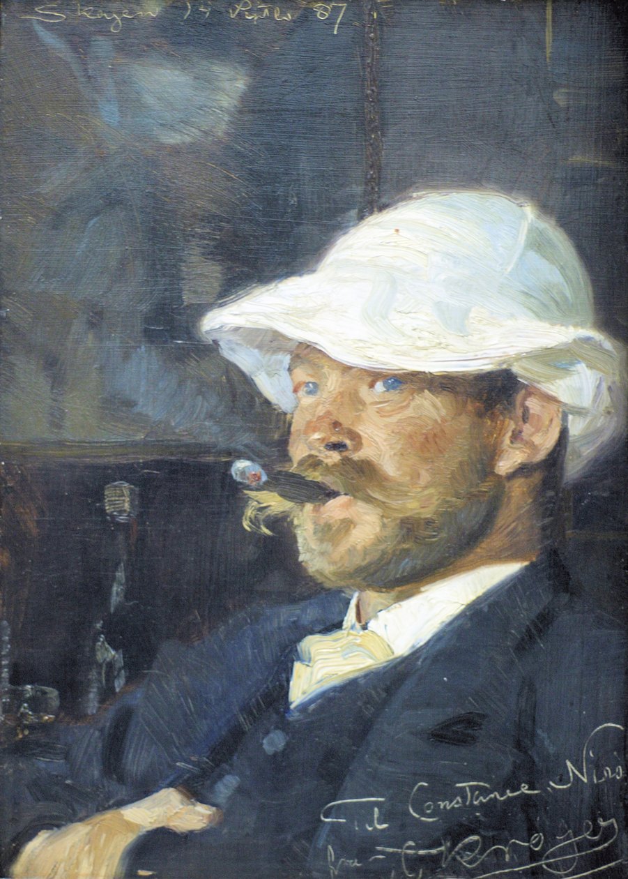 Portret van de schilder Thorvald Niss door Peder Severin Krøyer