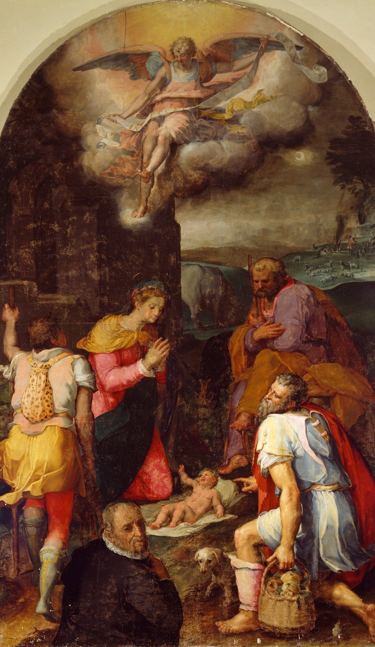 Aanbidding van de herders, door Peter Candid door Peter (1548 1628) Candid