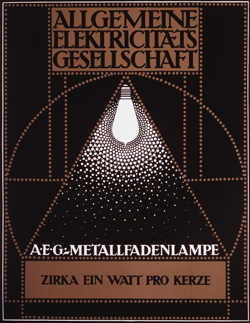 Reclameposter voor de General Electric Company [AEG] 1910 door Peter Behrens