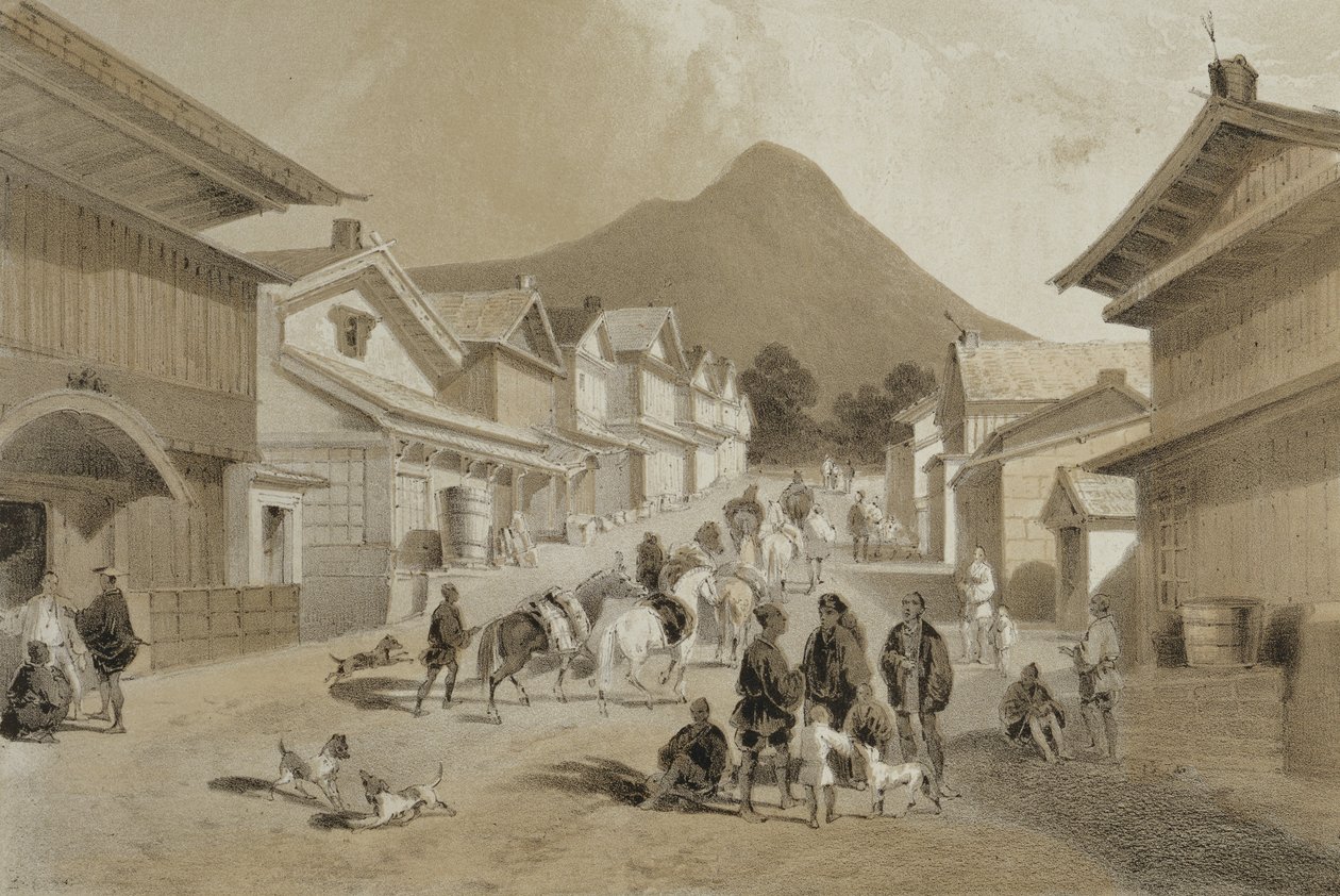 Straat in Hakodadi, uit 