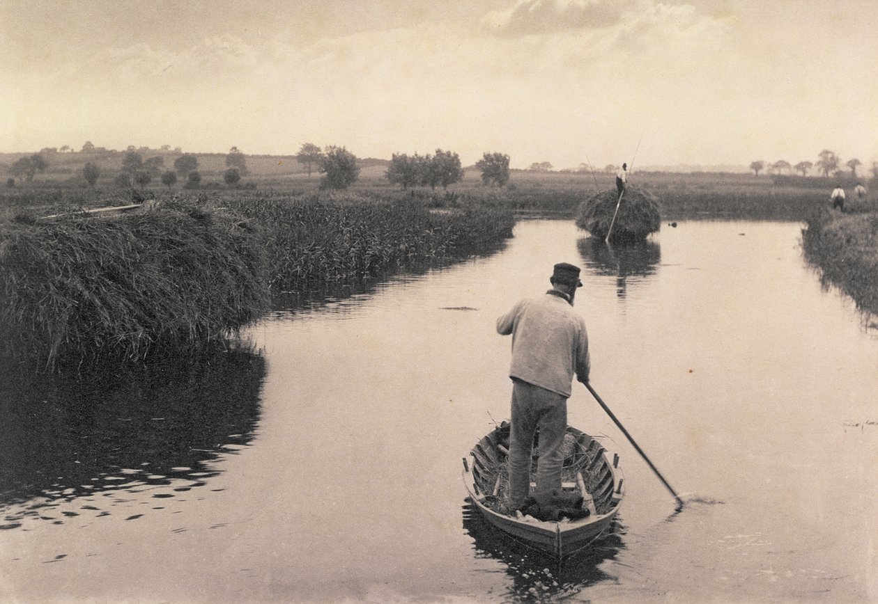 Het hooien van het moerashooiland, leven en landschap op de Norfolk Broads, ca. 1886 door Peter Emerson und Thomas Goodall