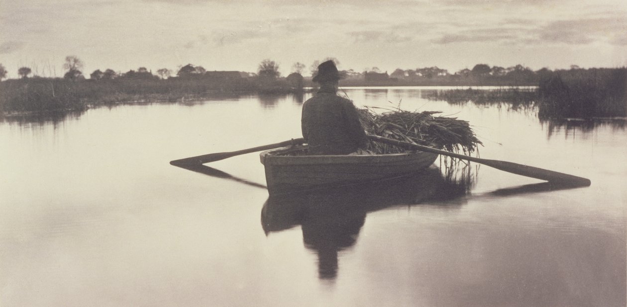 Roeien naar huis met de Schoof-Stuff, Leven en Landschap op de Norfolk Broads, 1886 door Peter Emerson und Thomas Goodall