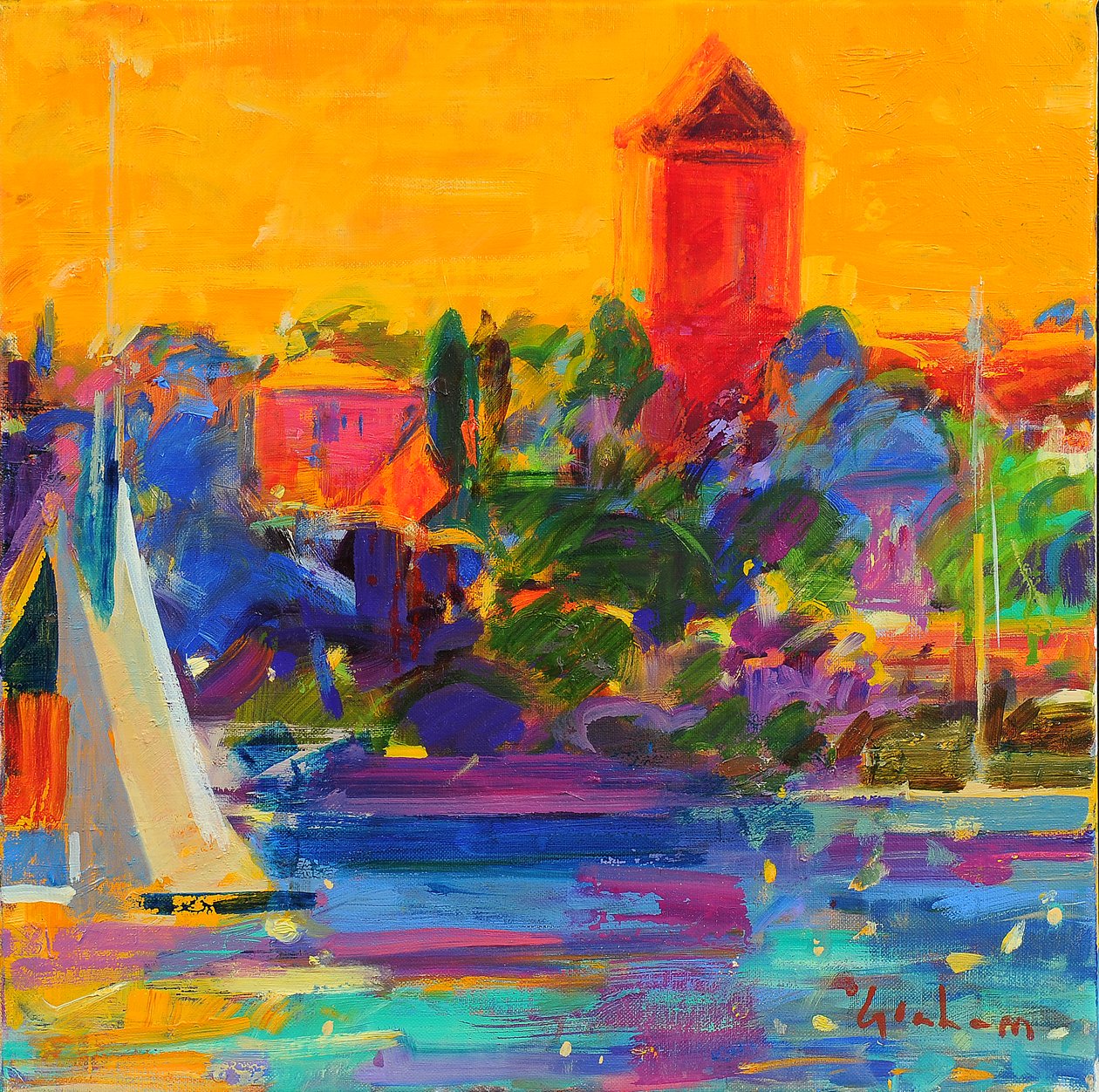 Baai van Cannes, 2021 door Peter Graham (Contemporary)