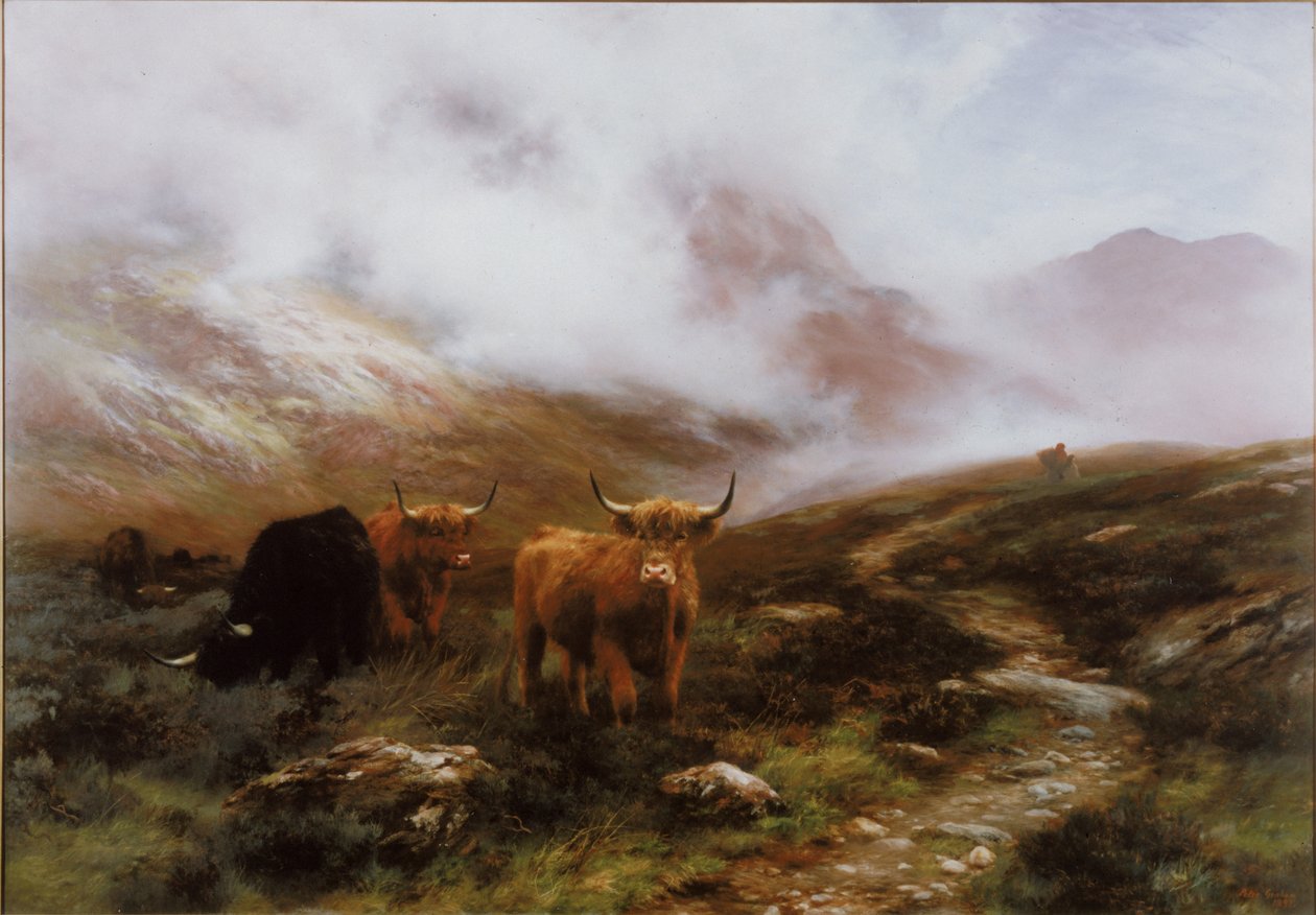 Landschap met vee door Peter Graham