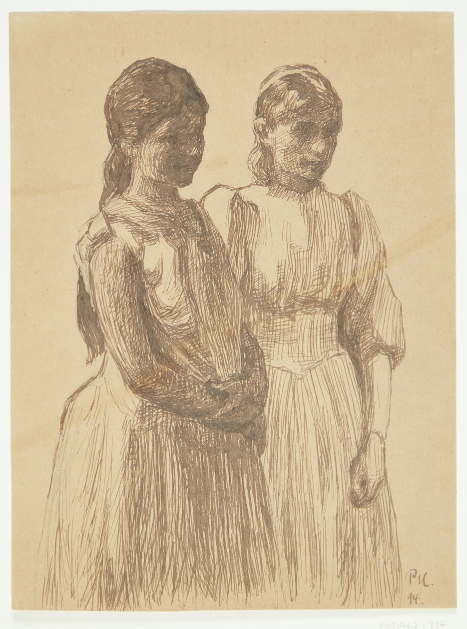 Twee jonge meisjes. Studie voor het schilderij 