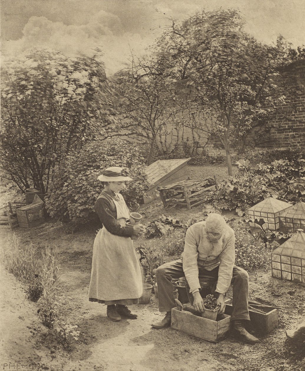 Een uiteinde van een tuin. [Suffolk.] door Peter Henry Emerson