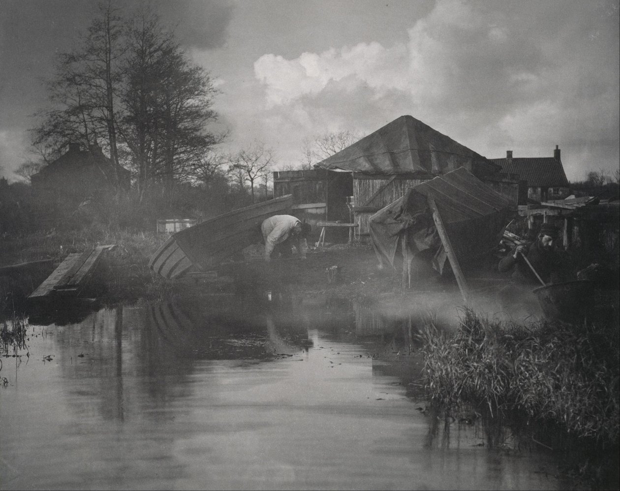Een scheepswerf in Norfolk door Peter Henry Emerson