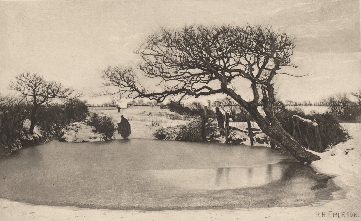 Winterochtend,1887 (foto) door Peter Henry Emerson