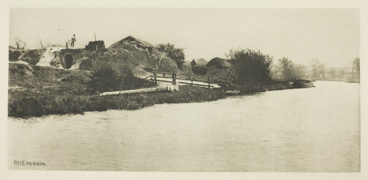 Baksteenveld aan de rivier Bure (Norfolk) door Peter Henry Emerson