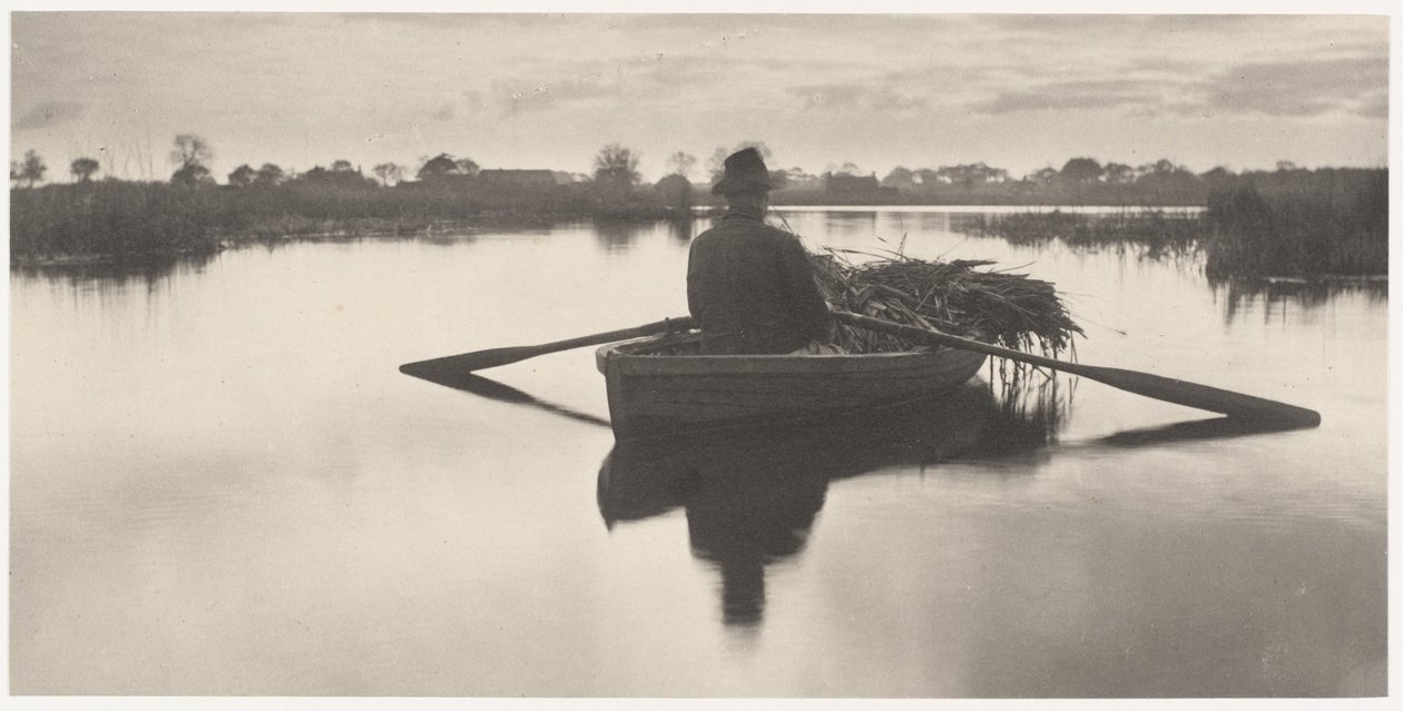 Naar huis roeien met de schoolspullen door Peter Henry Emerson