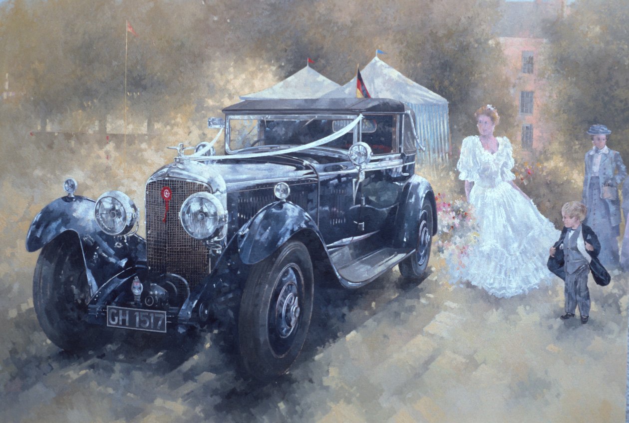 Bentley en bruid door Peter Miller