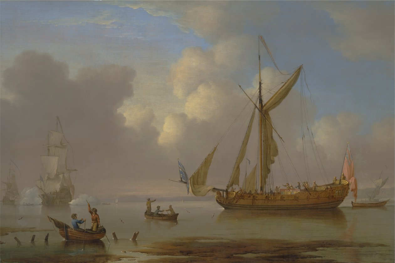 Koninklijk jacht kalm voor anker door Peter Monamy