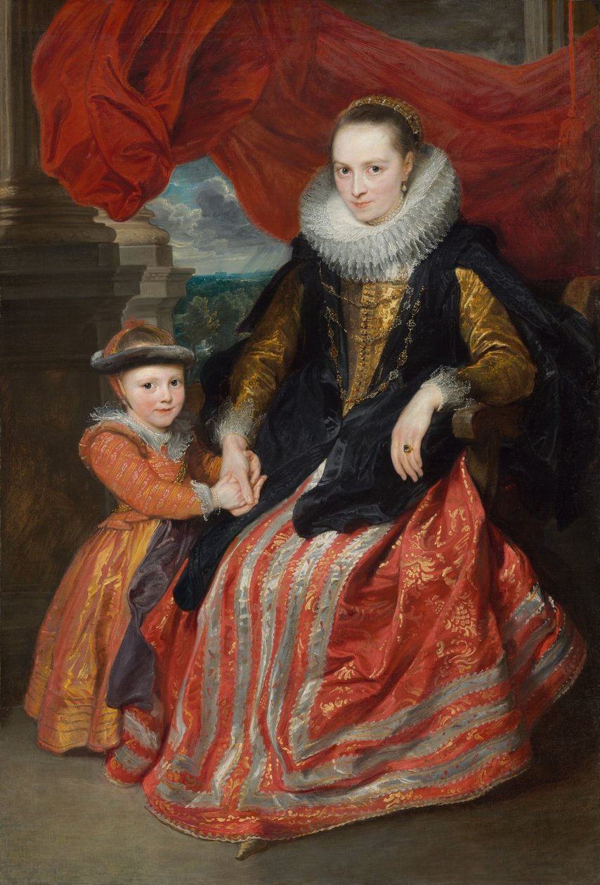 Susanna Fourment en haar dochter door Peter P. & Dyck Anthony Van (1599-1641) Rubens