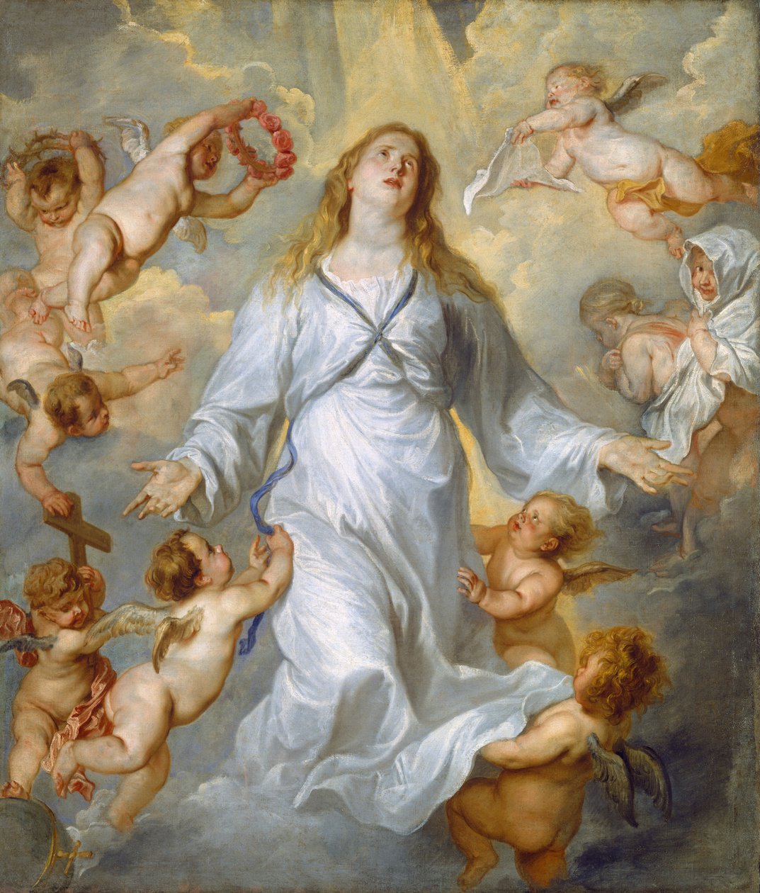 De Maagd als Voorbidder door Peter P. & Dyck Anthony Van (1599-1641) Rubens