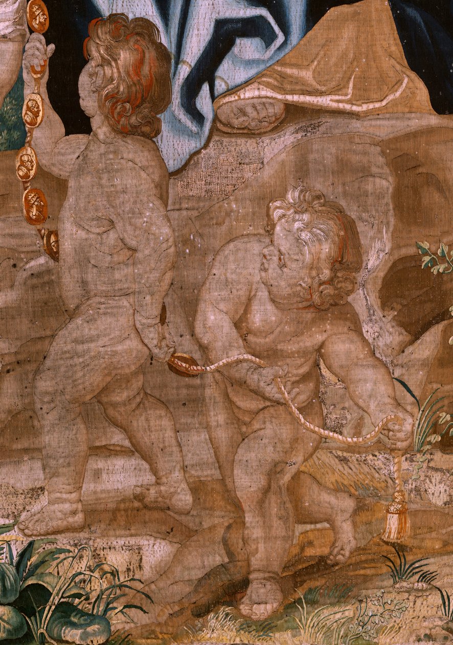 Vlaamse wandtapijt. Serie De Triomf van de Eucharistie. De opvolging van de pausen. Achttiende wandtapijt in de serie. Model Peter Paul Rubens. 1626-1628. Fabrikant Jan II Raes, Hans Vervoert, Brussel. door Peter Paul (after) Rubens