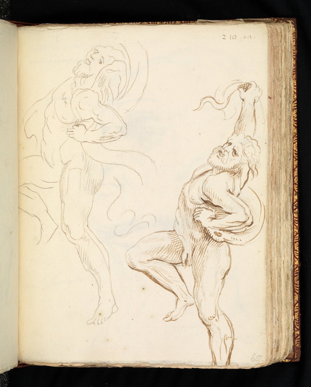 Twee studies van Laocoon, een met de slangen getransformeerd in draperie door Peter Paul (after) Rubens
