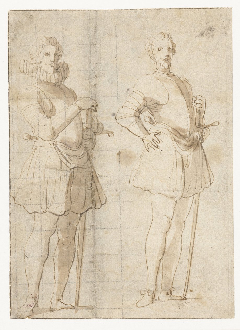 Twee studies van een staande officier door Peter Paul Rubens (possibly)