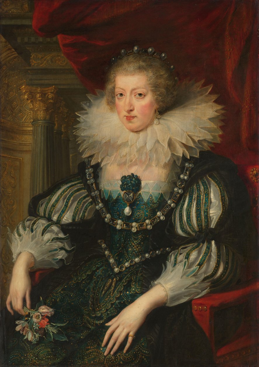 Portret van Anna van Oostenrijk (1601-1666), koningin van Frankrijk door Peter Paul Rubens (workshop of)