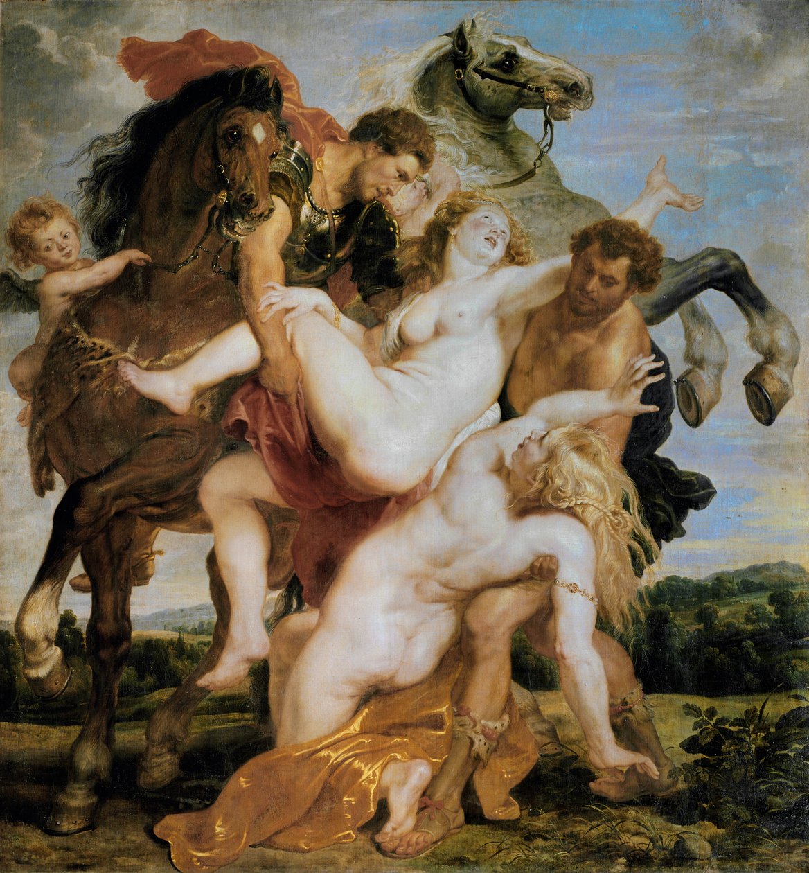 Ontvoering van de dochters van Leukippos door Castor en Pollux (olieverf op doek) door Peter Paul Rubens