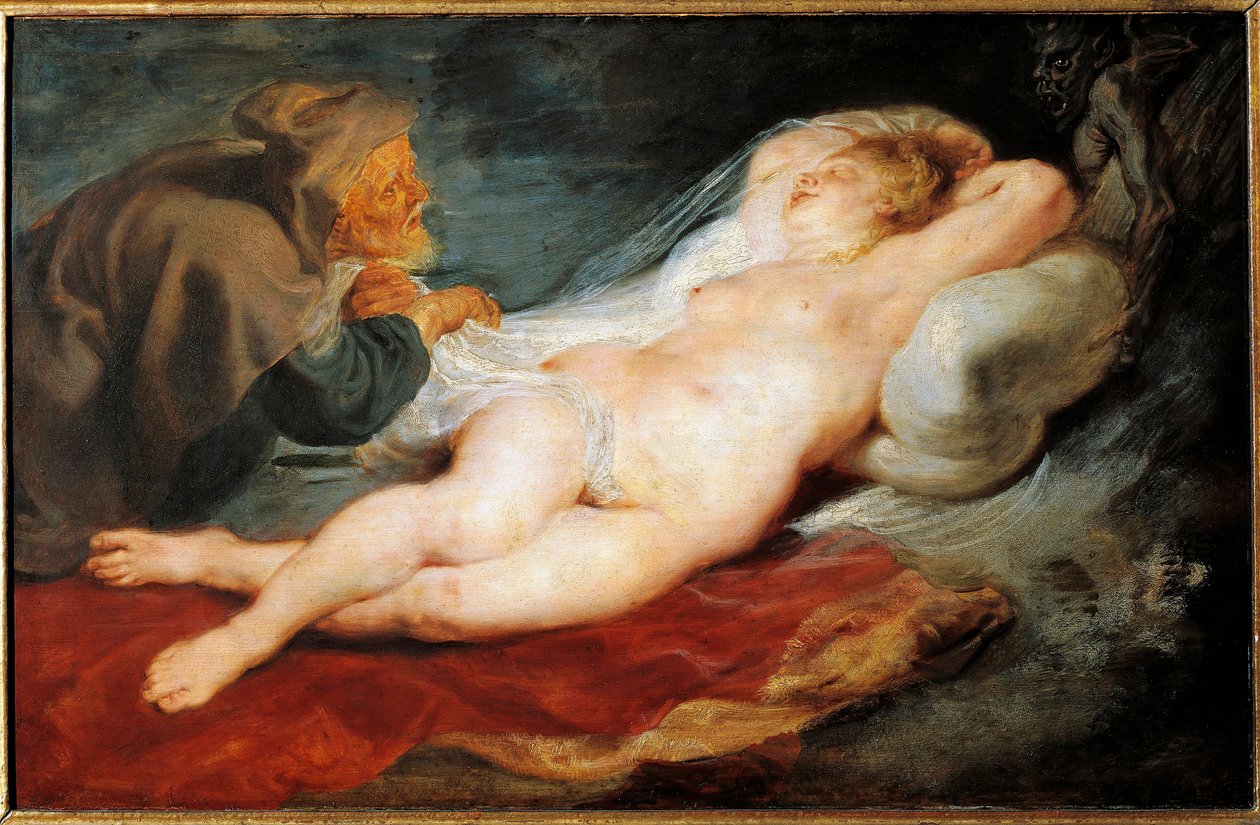 Angelica en de kluizenaar. Uit Orlando Furioso door Peter Paul Rubens