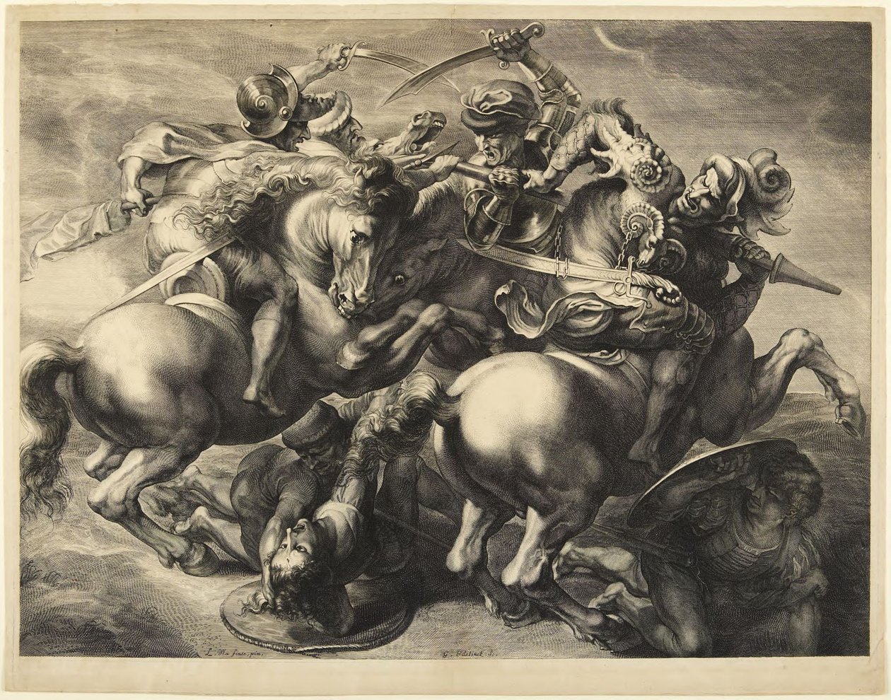 Slag bij Anghiari door Peter Paul Rubens
