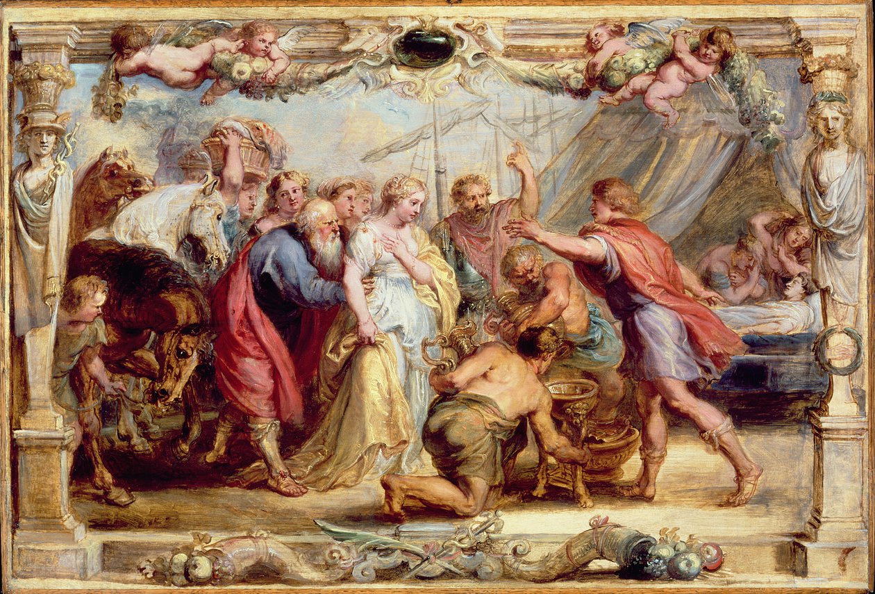 Briseis teruggegeven aan Achilles door Peter Paul Rubens