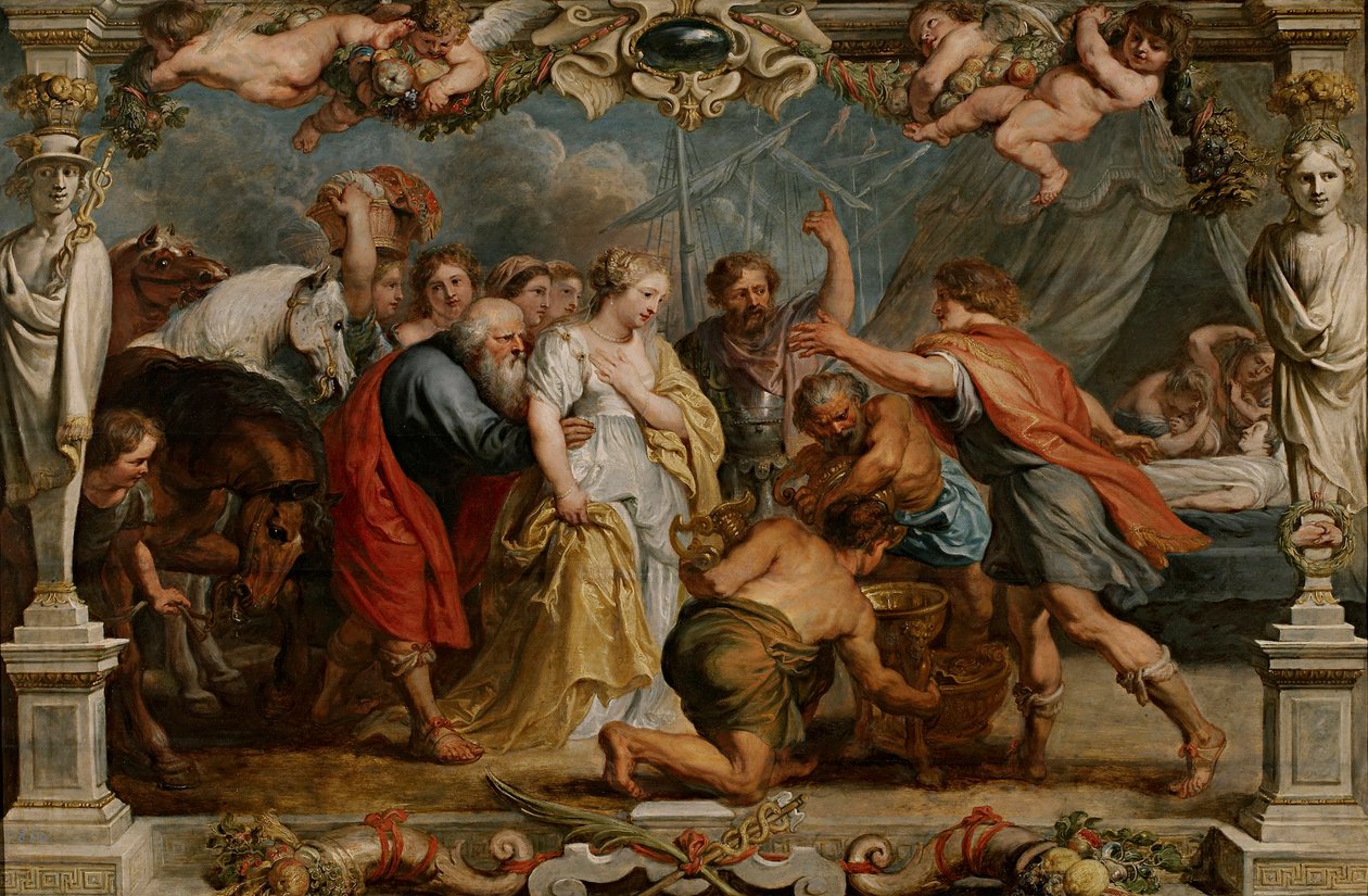Briseïs teruggegeven aan Achilles door Peter Paul Rubens