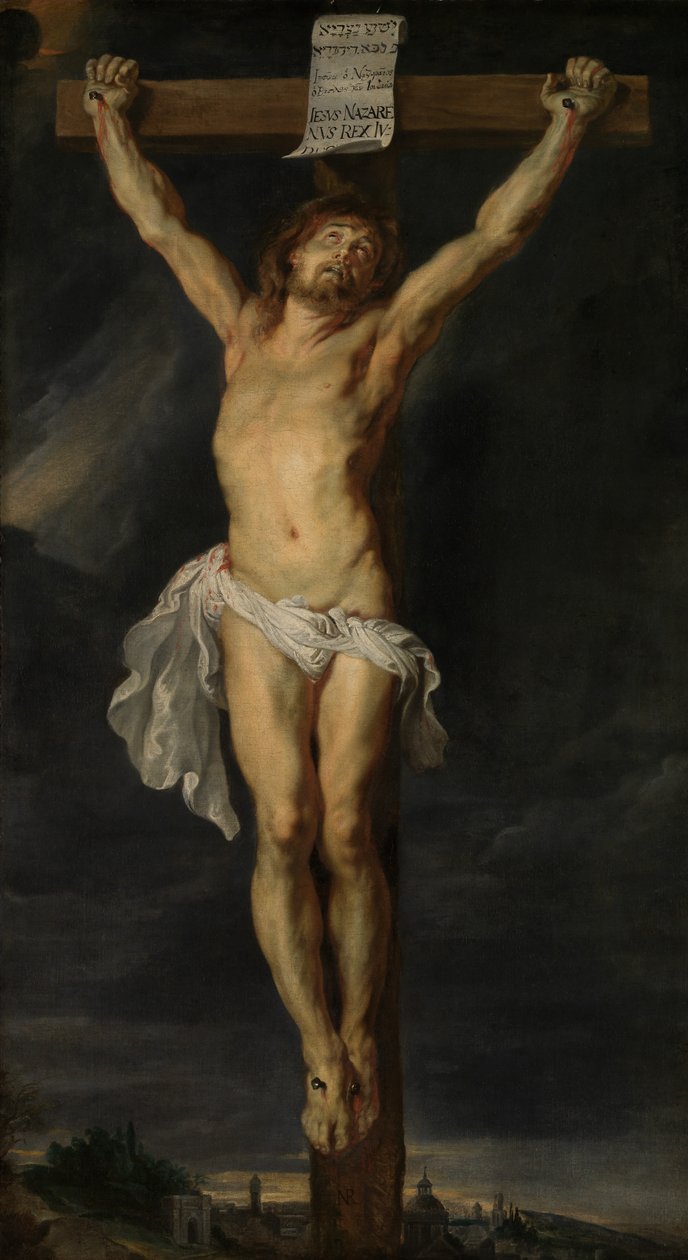 Christus aan het kruis (olieverf op doek) door Peter Paul Rubens