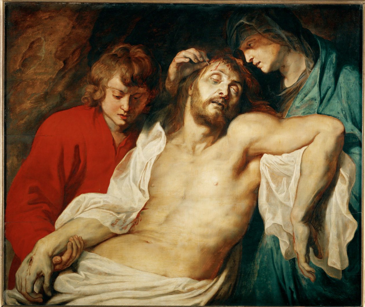 Deploratie met de heilige Maria en de apostel Johannes, ca. 1614-15 (schilderij op eikenhout) door Peter Paul Rubens